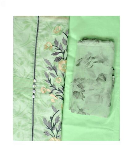 Sublime W Poly Chanderi Embroidered Salwar Suit Material (Unstitched)