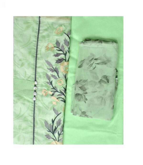 Sublime W Poly Chanderi Embroidered Salwar Suit Material (Unstitched)