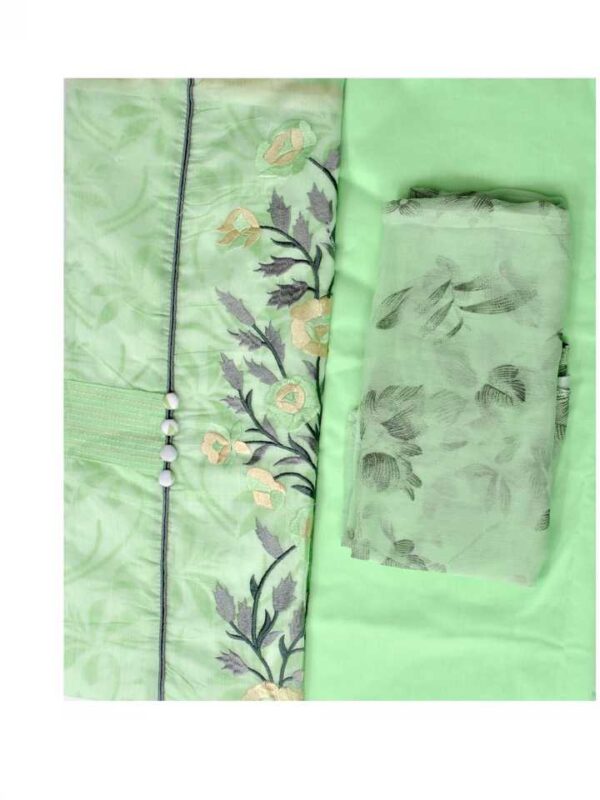 Sublime W Poly Chanderi Embroidered Salwar Suit Material (Unstitched)