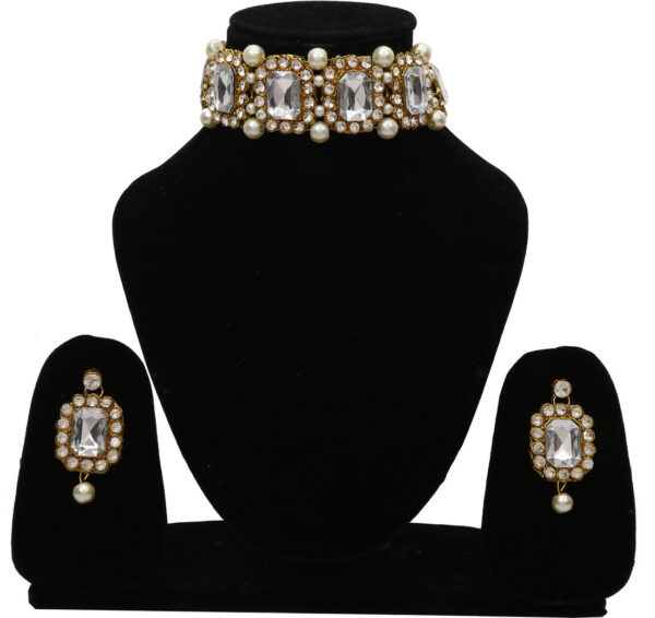 Sublime W Alloy Gold-plated White, Gold Jewellery Set (Pack of 1) – White
