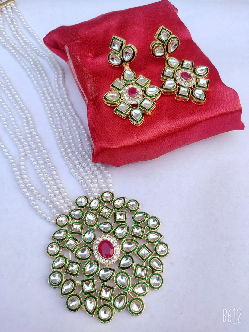 Sublime W Alloy Gold-plated White, Gold Jewellery Set – White – view 2