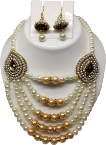 Sublime W Alloy Gold, White, Brown Jewellery Set (Pack of 1) – Brown