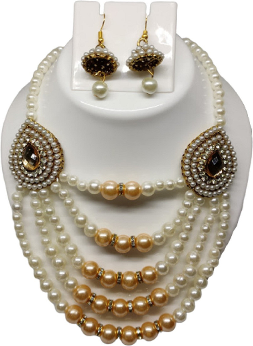 Sublime W Alloy Gold, White, Brown Jewellery Set (Pack of 1) – Brown