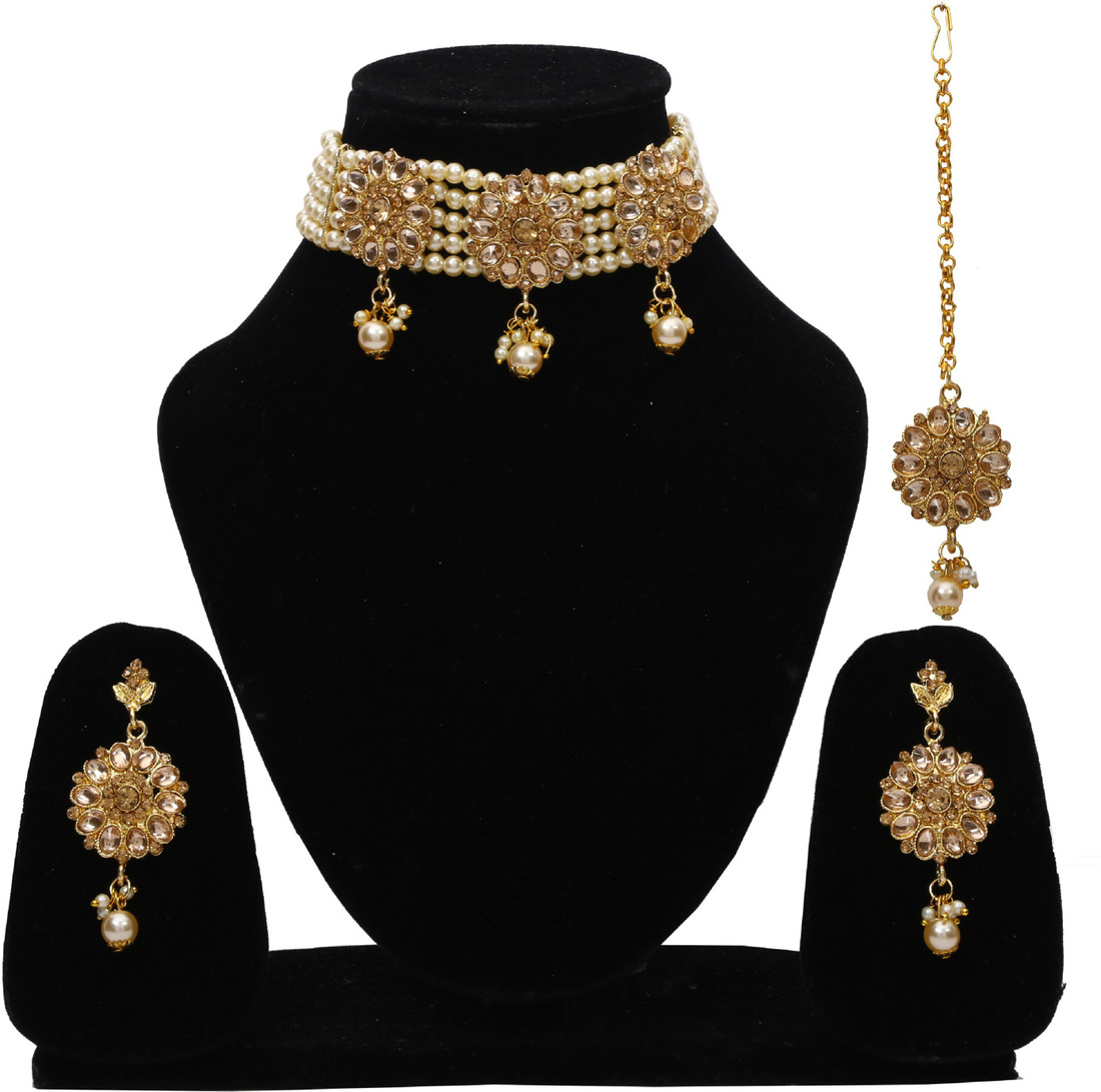 Sublime W Alloy Gold, White Jewellery Set (Pack of 1) – Gold