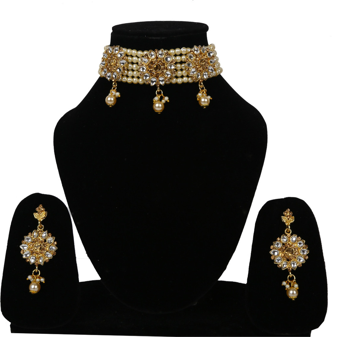 Sublime W Alloy Gold, White Jewellery Set – White – view 2