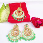 Sublime w alloy green gold jewellery set green