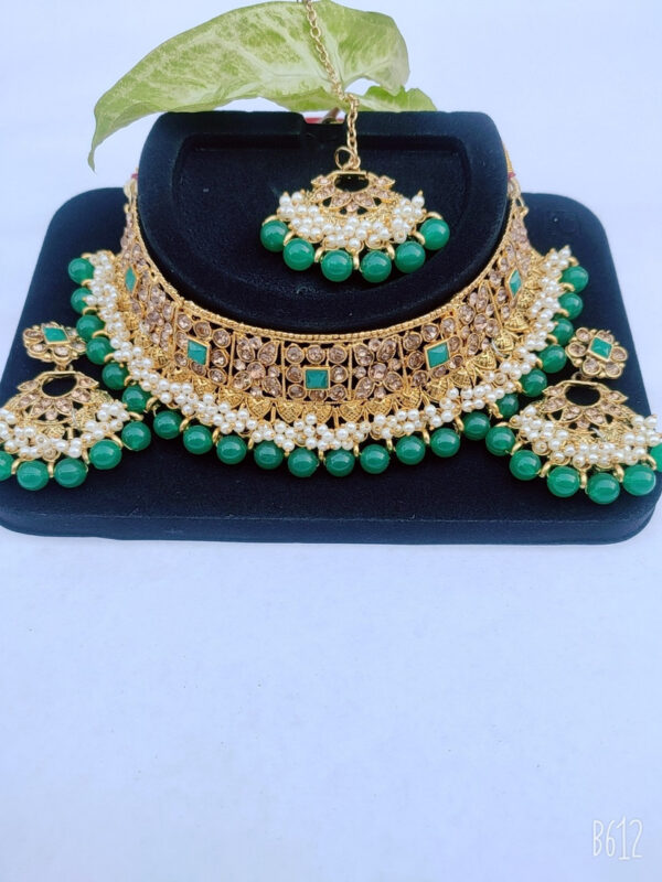 Sublime W Alloy Jewel Set (Green, White) – Green, White