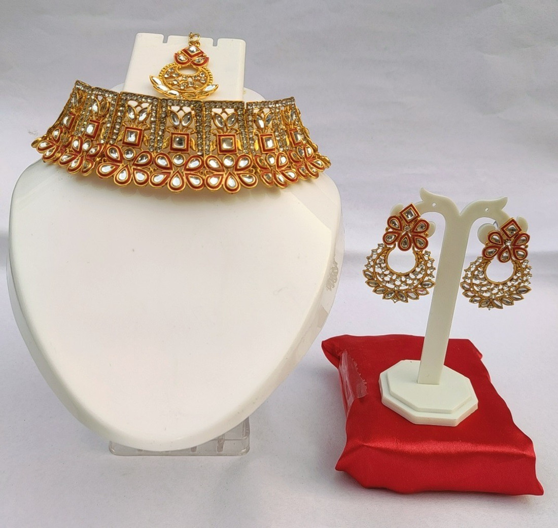 Sublime W Alloy Jewel Set (Red, Gold) – Red, Gold