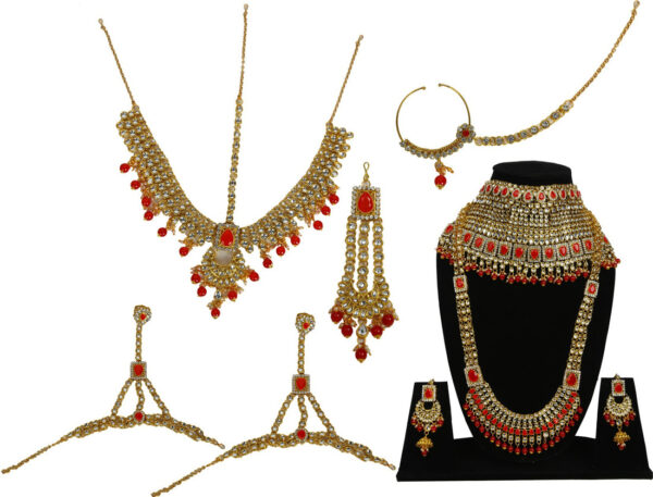 Sublime W Alloy Jewel Set (Red, Gold) – Red, Gold