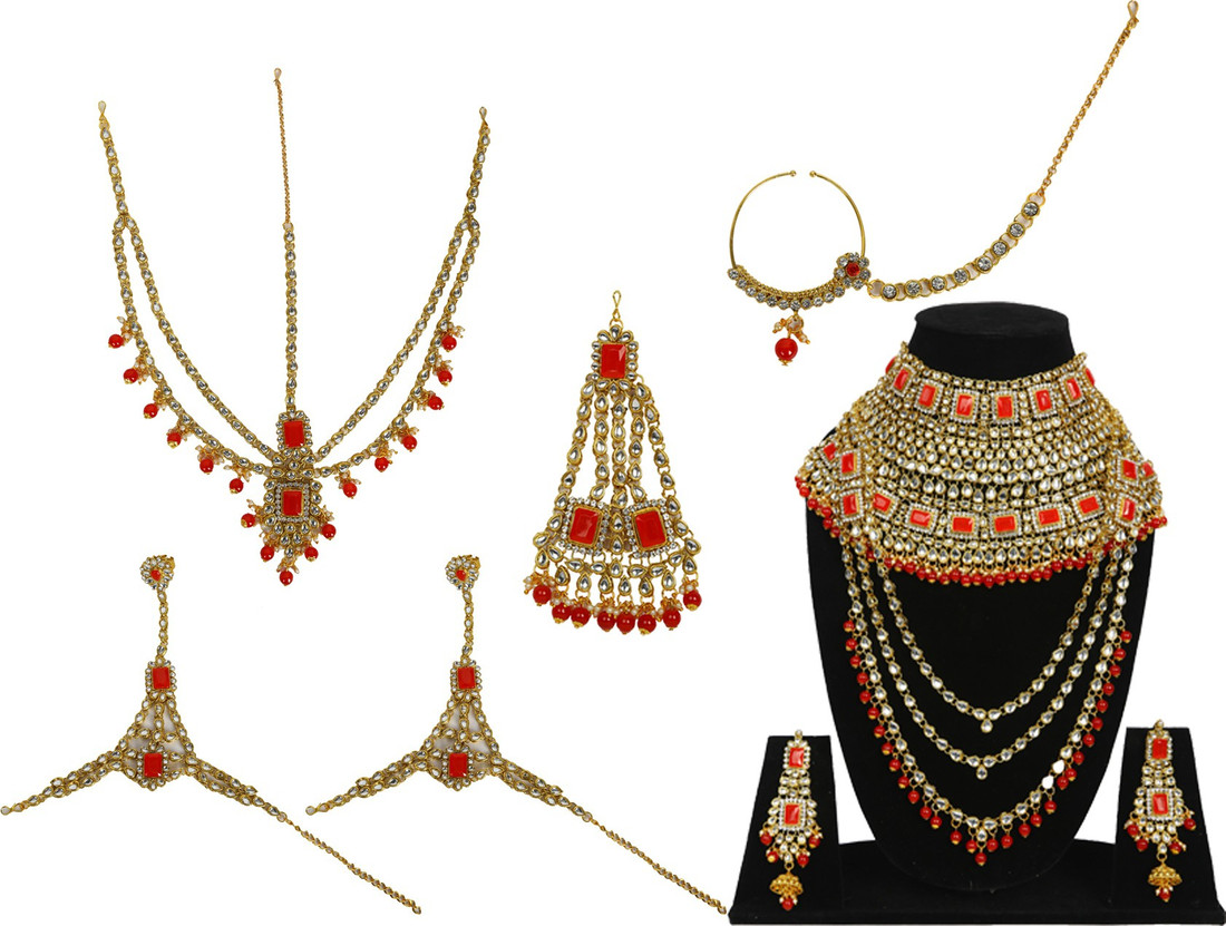 Sublime W Alloy Jewel Set (Red, Gold) – Red, Gold