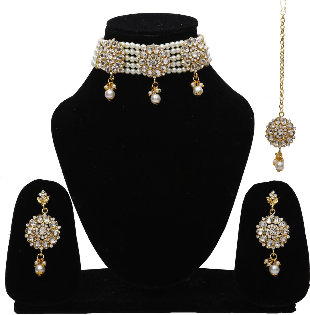 Sublime W Alloy White, Gold Jewellery Set (Pack of 1) – Gold