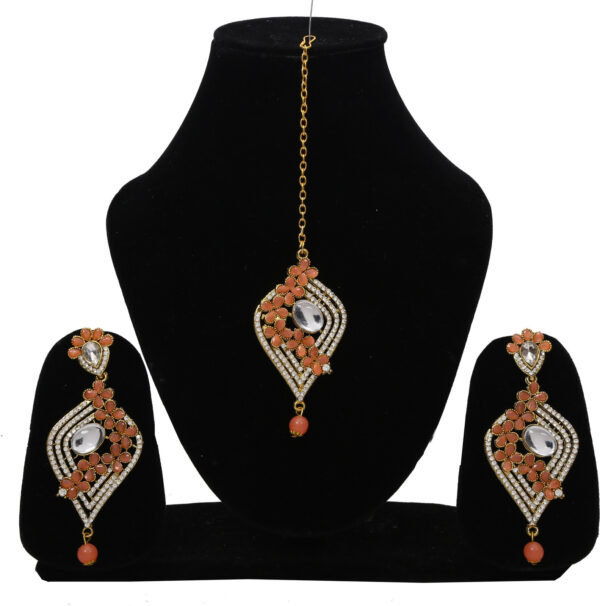 Sublime W Alloy White, Gold Jewellery Set – White