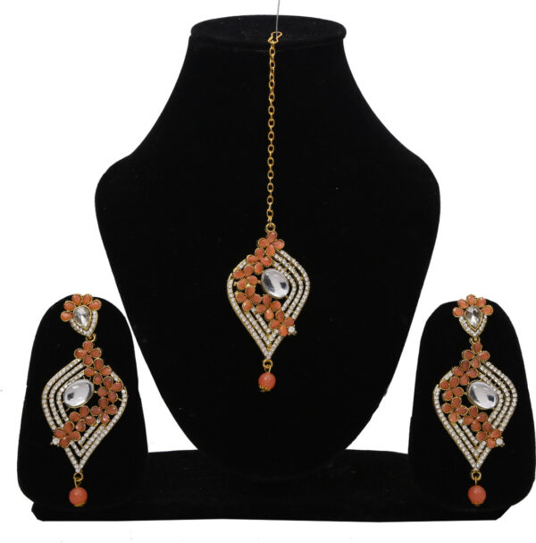 Sublime W Alloy White, Gold Jewellery Set – White