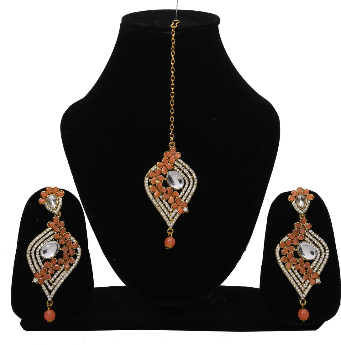 Sublime W Alloy White, Gold Jewellery Set – White