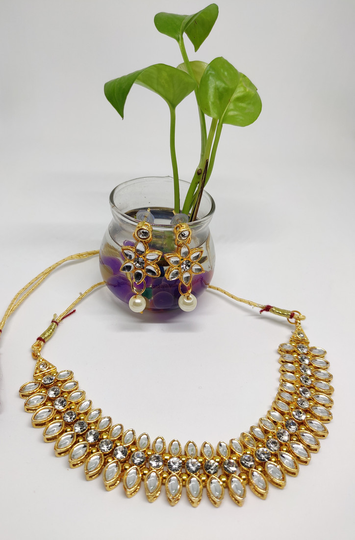 Sublime W Alloy White, Gold Jewellery Set – White – view 2