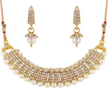 Sublime W Alloy White Jewellery Set – White