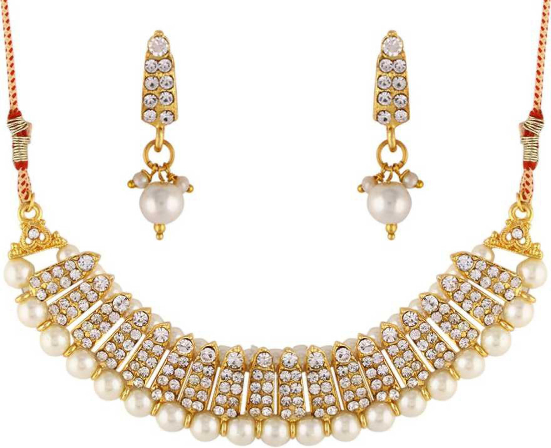 Sublime W Alloy White Jewellery Set – White