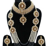 Sublime w brass gold plated black jewellery set black