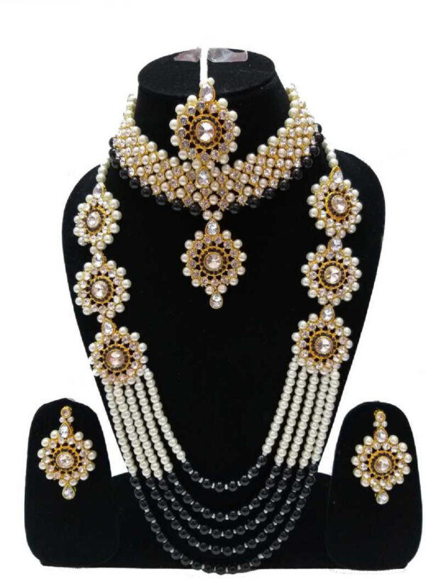 Sublime W Brass Gold-plated Black Jewellery Set – Black