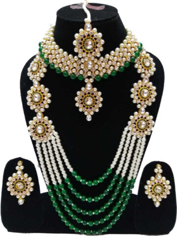 Sublime W Brass Gold-plated Green Jewellery Set – Green