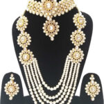 Sublime w brass gold plated white jewellery set white