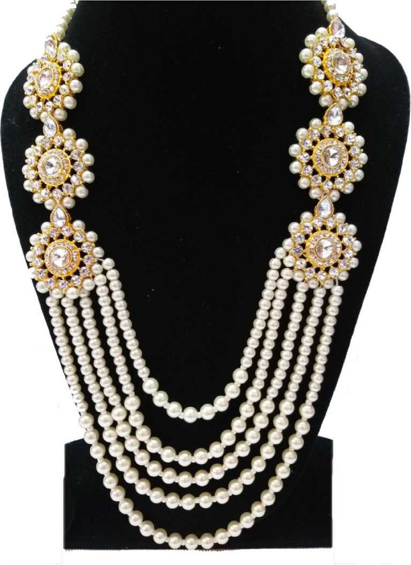 Sublime W Brass Gold-plated White Jewellery Set – White – view 2