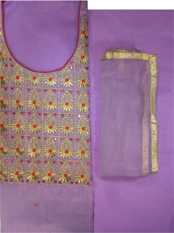 Sublime W Chanderi Embellished Salwar Suit Material () – Mauve
