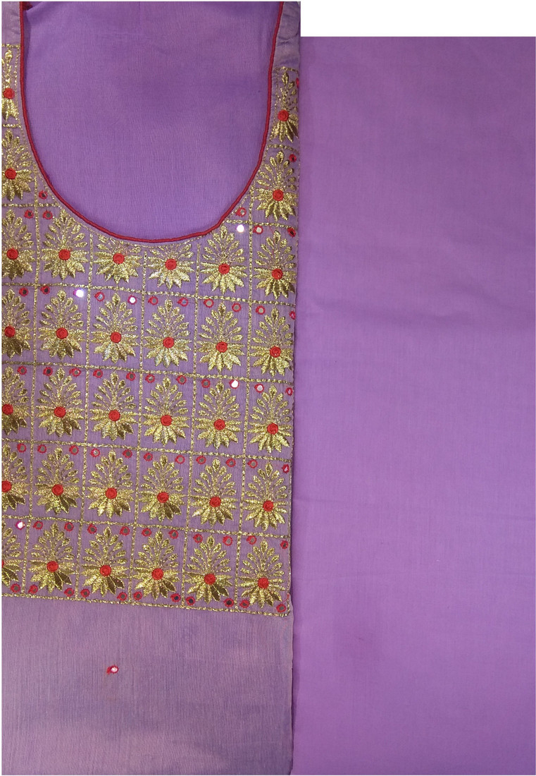 Sublime W Chanderi Embellished Salwar Suit Material () – Mauve – view 4