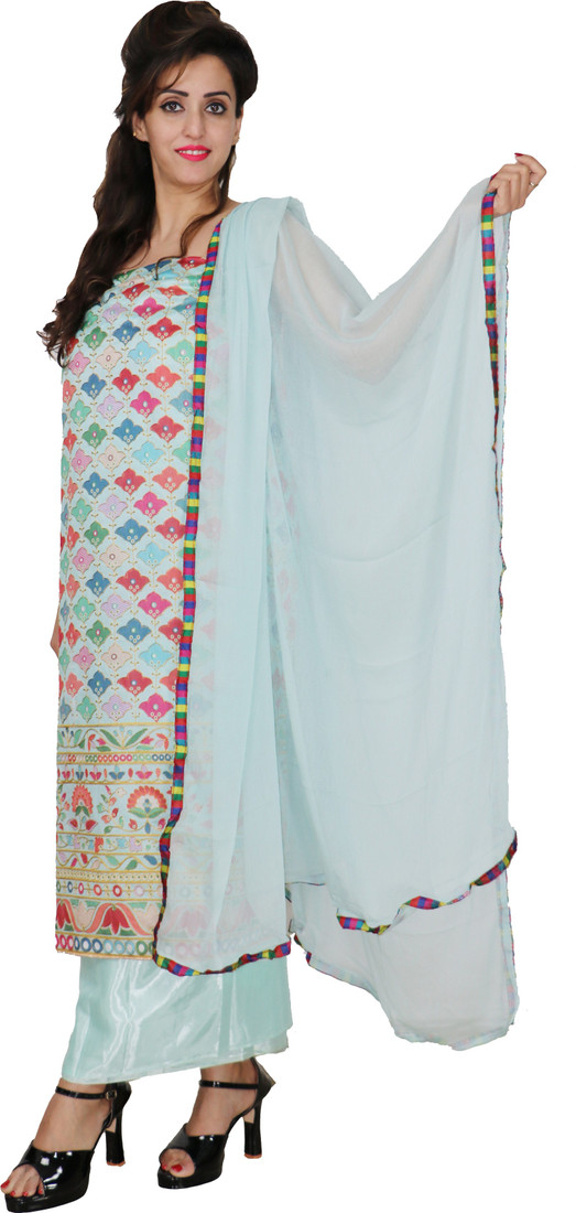Sublime W Chanderi Embellished Suit Fabric – Light Blue – view 4