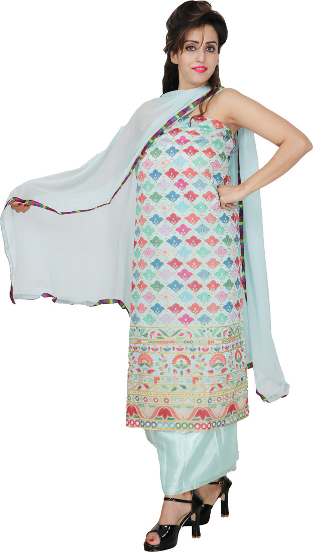 Sublime W Chanderi Embellished Suit Fabric – Light Blue – view 5