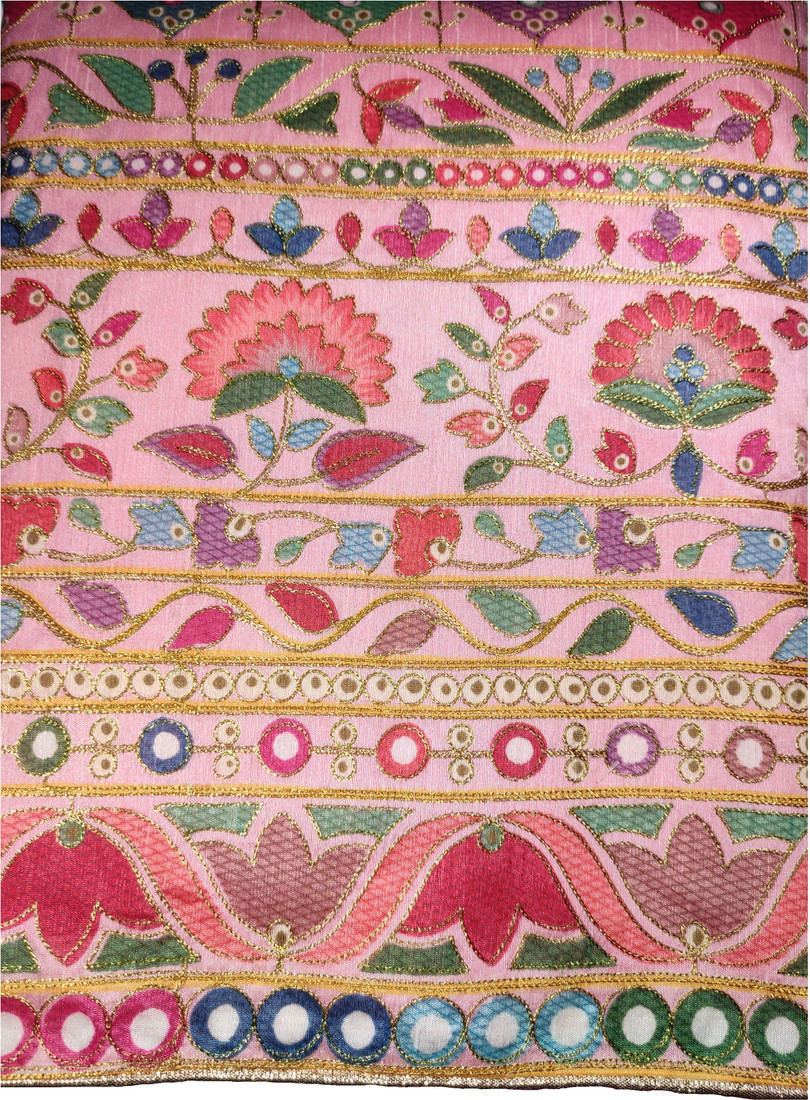 Sublime W Chanderi Embellished Suit Fabric – Pink – view 3