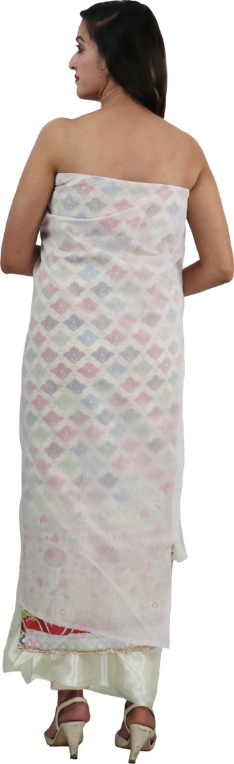 Sublime W Chanderi Embellished Suit Fabric – White – view 2
