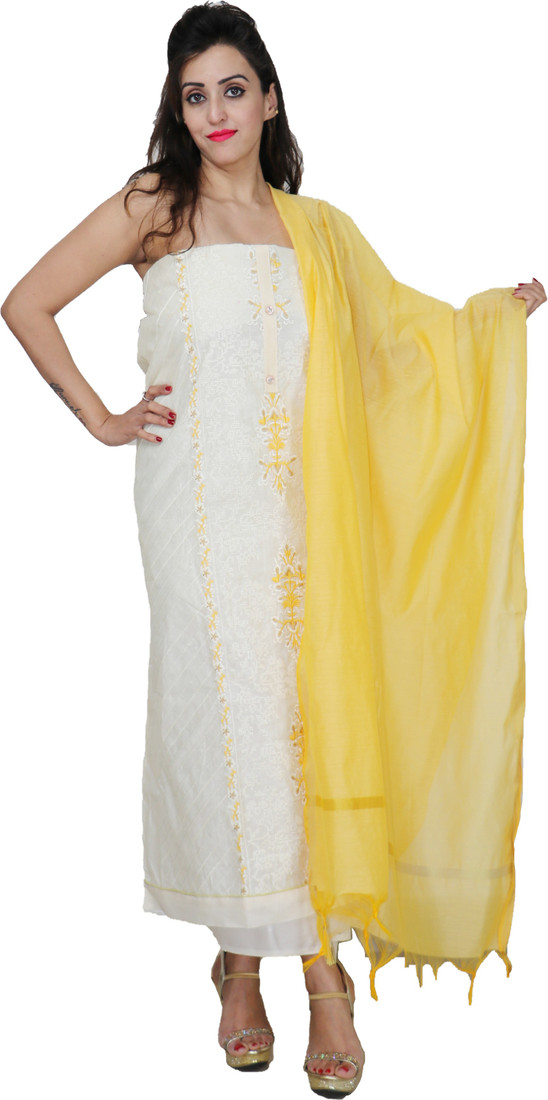 Sublime W Chanderi Embroidered Salwar Suit Material () – Multicolor