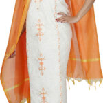 Sublime w chanderi embroidered salwar suit material multicolor