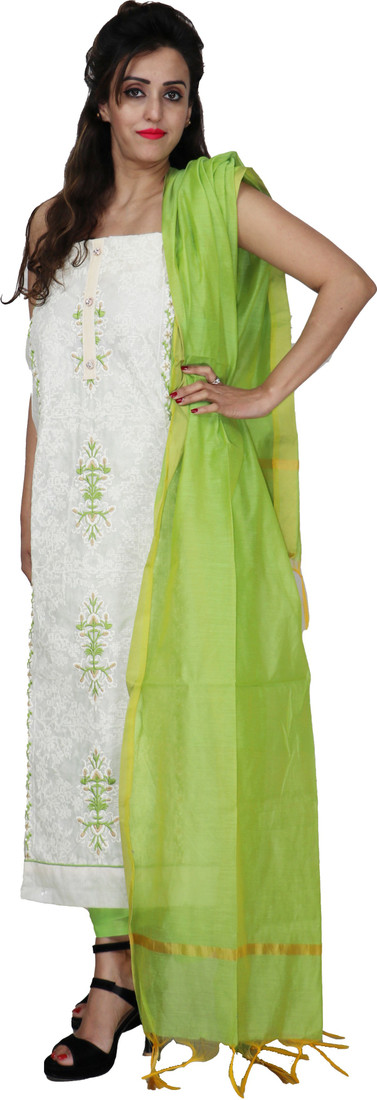 Sublime W Chanderi Embroidered Salwar Suit Material – Multicolor