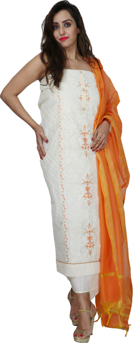 Sublime W Chanderi Embroidered Salwar Suit Material () – Multicolor – view 4