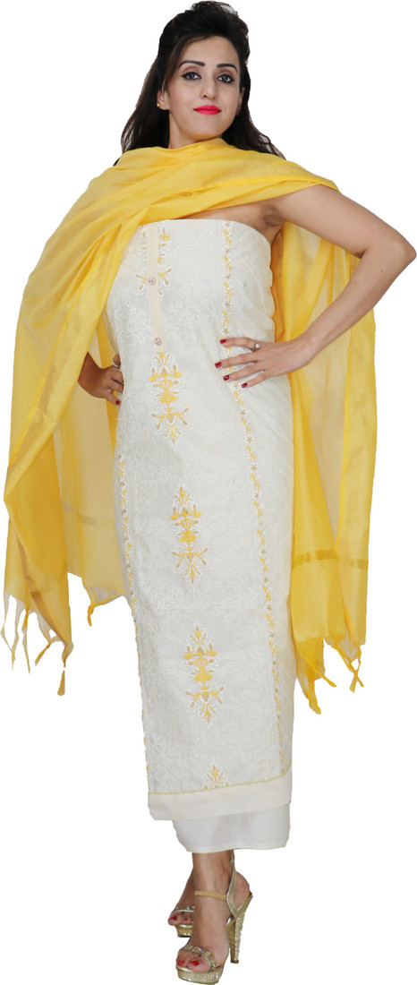 Sublime W Chanderi Embroidered Salwar Suit Material () – Multicolor – view 5
