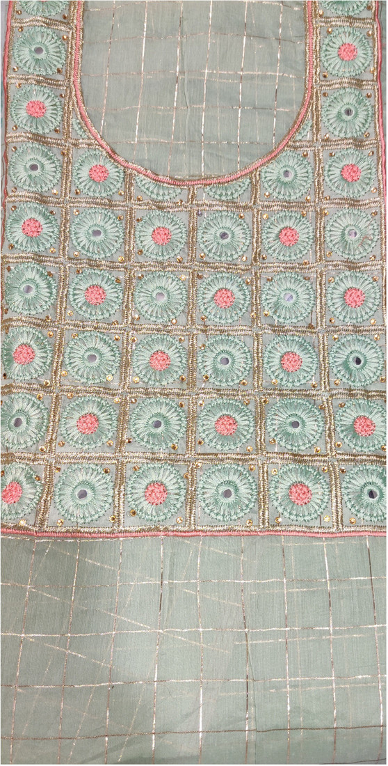 Sublime W Chanderi Embroidered Suit Fabric – Green – view 3