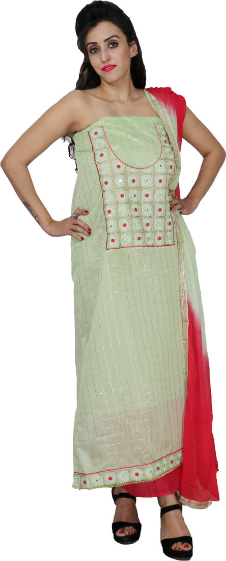 Sublime W Chanderi Embroidered Suit Fabric – Light Green