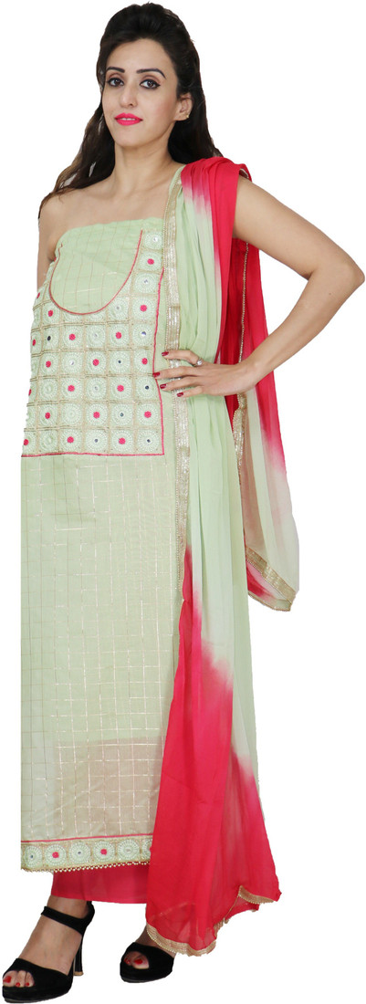 Sublime W Chanderi Embroidered Suit Fabric – Light Green – view 4