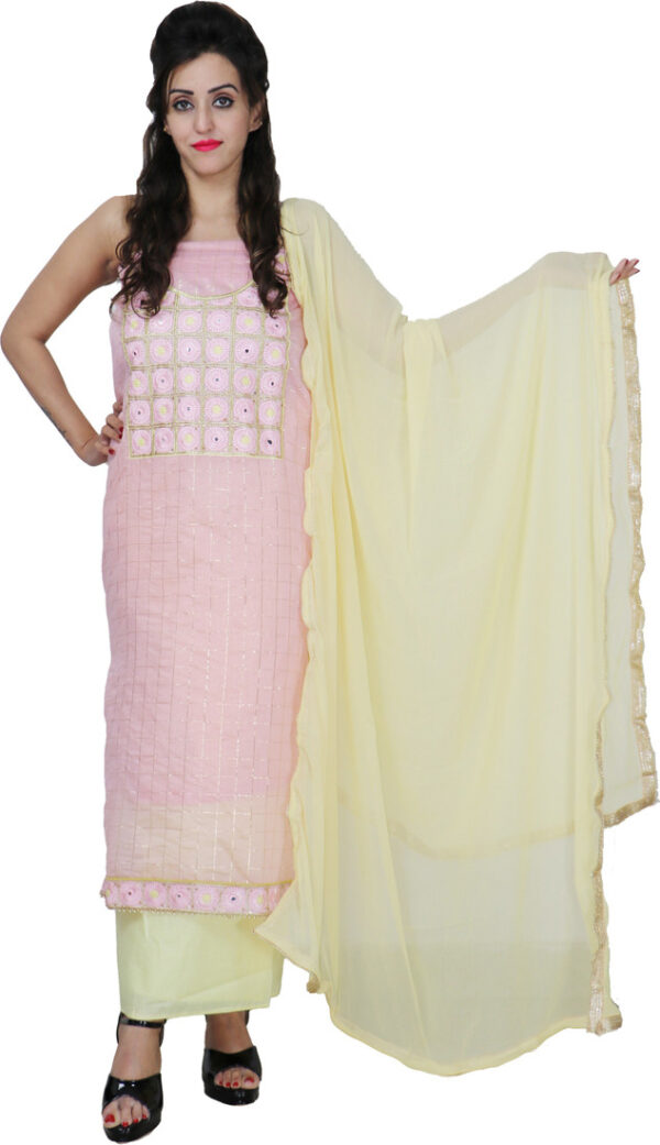 Sublime W Chanderi Embroidered Suit Fabric () – Pink