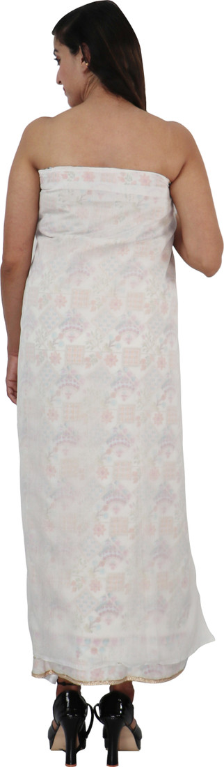 Sublime W Chanderi Printed Suit Fabric () – White – view 2