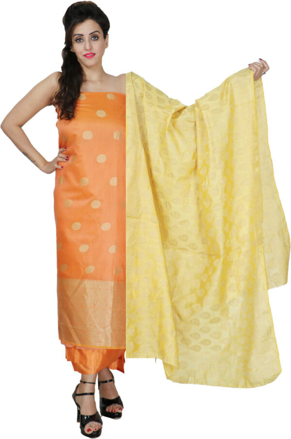Sublime W Chanderi Self Design Salwar Suit Material () – Orange