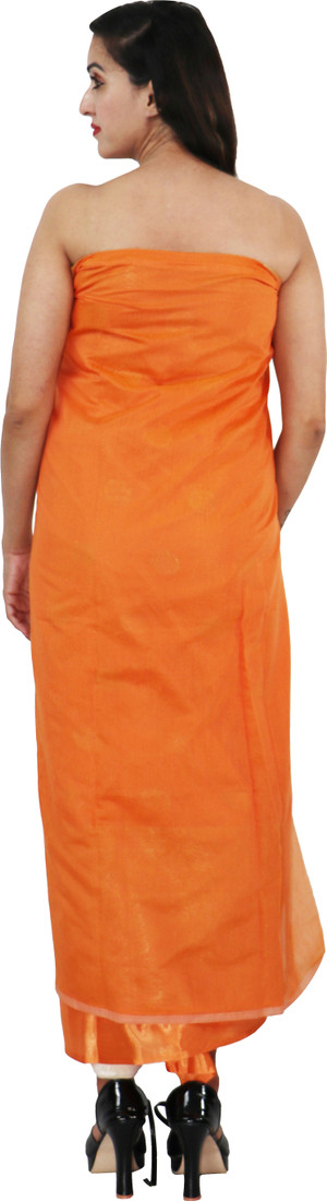 Sublime W Chanderi Self Design Salwar Suit Material () – Orange – view 2