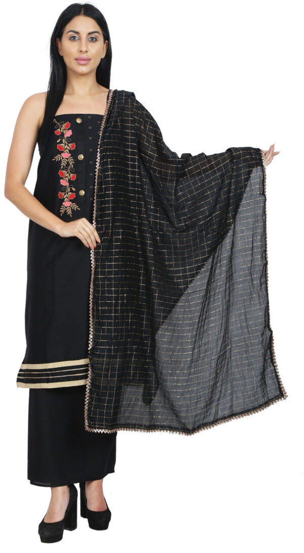 Sublime W Cotton Blend Embroidered Salwar Suit Material () – Black