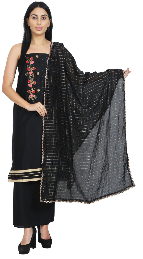 Sublime W Cotton Blend Embroidered Salwar Suit Material () – Black