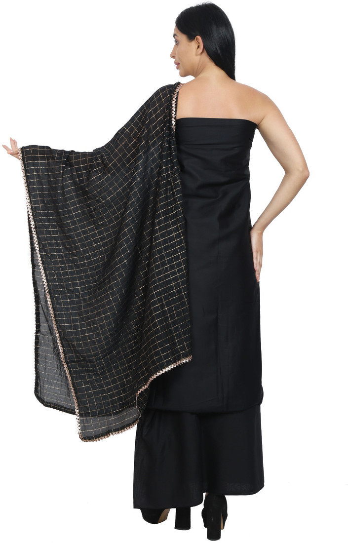 Sublime W Cotton Blend Embroidered Salwar Suit Material () – Black – view 2