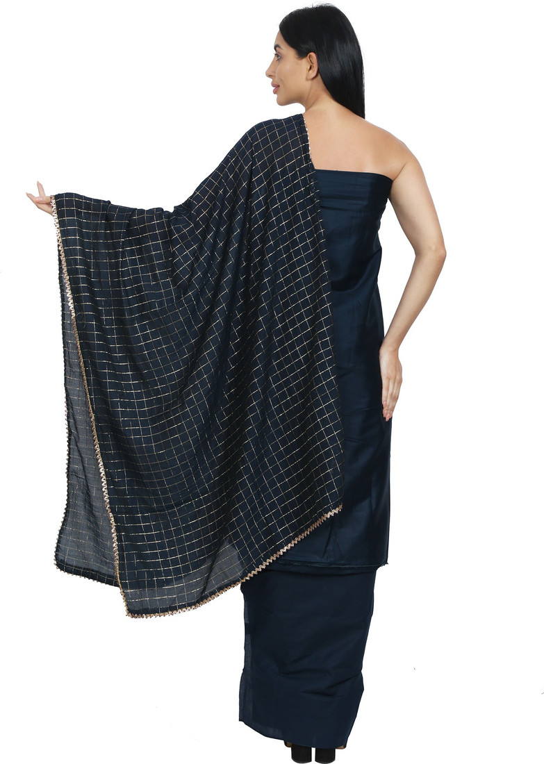 Sublime W Cotton Blend Embroidered Salwar Suit Material – Dark Blue – view 2