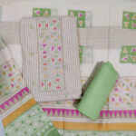 Sublime w cotton blend printed salwar suit material green