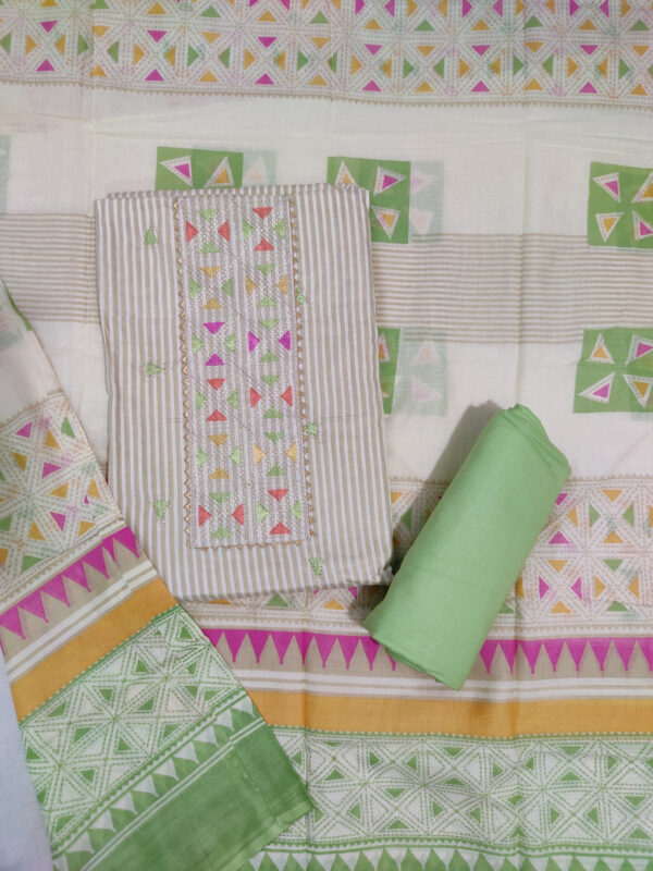 Sublime W Cotton Blend Printed Salwar Suit Material – Green